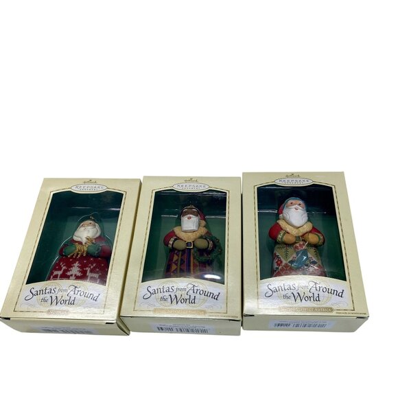 Hallmark Keepsake Ornament Collection "Santas From Around The World" Set Of 3 - Picture 5 of 6